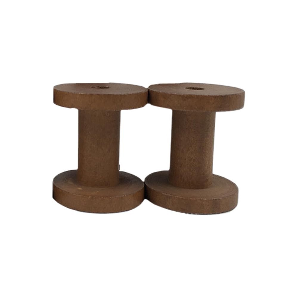 lasenersm 2 Pieces Wooden Empty Spools Vintage Wooden Spools Retro Wooden Thread Spools Embroidery Thread Spool for Textile Wire Weaving Ribbon DIY Crafts Art, 5 x 6cm, Dark Brown, lw2140n5060
