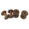 lasenersm 2 Pieces Wooden Empty Spools Vintage Wooden Spools Retro Wooden Thread Spools Embroidery Thread Spool for Textile Wire Weaving Ribbon DIY Crafts Art, 5 x 6cm, Dark Brown, lw2140n5060 view 2