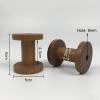 lasenersm 2 Pieces Wooden Empty Spools Vintage Wooden Spools Retro Wooden Thread Spools Embroidery Thread Spool for Textile Wire Weaving Ribbon DIY Crafts Art, 5 x 6cm, Dark Brown, lw2140n5060 view 3