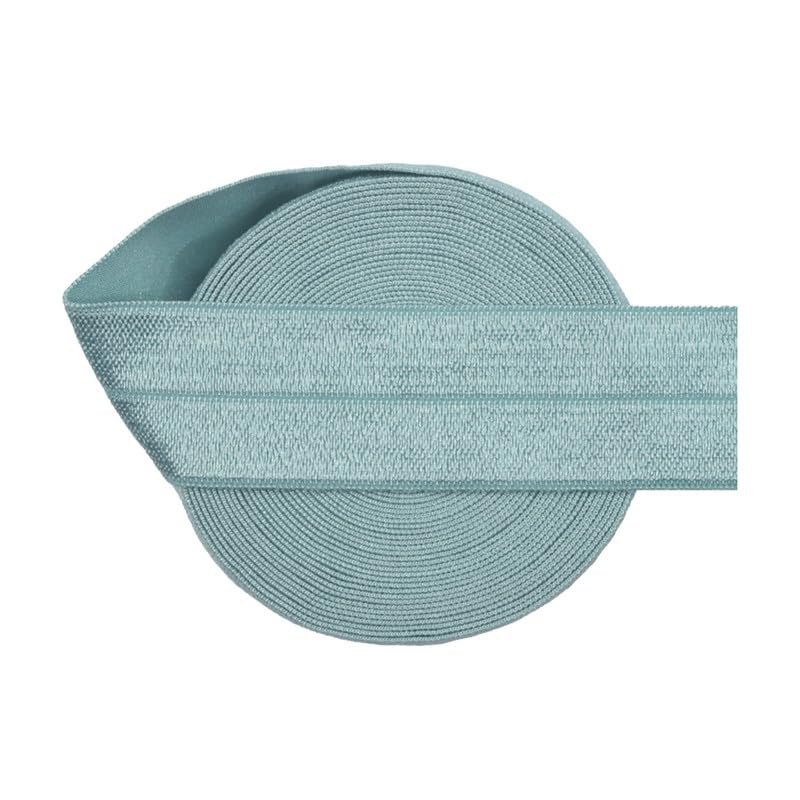 NineTribe Basics Nine Looms 1 Inch 25mm, 2 Yards Elastic Band, Stretch Elastic for Sewing, Nile Blue Knit Elastic Bands for Pants Waist and Sewing Waistband, High Elasticity (2Y Nile Blue)