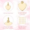 GOMAKERER 20 Pcs Real 18K Gold Plated Heart Charms, Brass Flat Love Heart Pendants Blank Heart Charms Long Lasting Charms for DIY Jewelry Making view 3