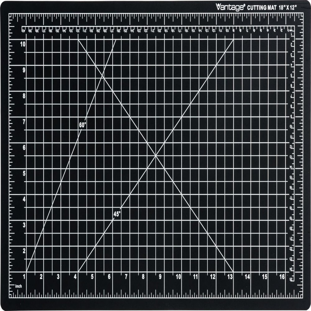 Dahle Vantage 10791 Double-Sided Premium Self-Healing Cutting Mat, 12"x18", 1/2" Grid, 5 Layers for Max Healing, Perfect for Crafts & Sewing, Black