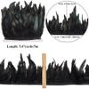 GORGECRAFT 5m 5~7 inch Width Rooster Hackle Feather Fringe Trim Black Decoration Feather Trim Ribbon Natural Feather Trimming for DIY Costume Accessories Halloween Carnival Masquerades Cosplay view 2