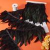GORGECRAFT 5m 5~7 inch Width Rooster Hackle Feather Fringe Trim Black Decoration Feather Trim Ribbon Natural Feather Trimming for DIY Costume Accessories Halloween Carnival Masquerades Cosplay view 4