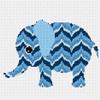 Pepita Needlepoint kit: Blue Bargello Elephant, 9" x 9" view 1