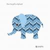 Pepita Needlepoint kit: Blue Bargello Elephant, 9" x 9" view 2