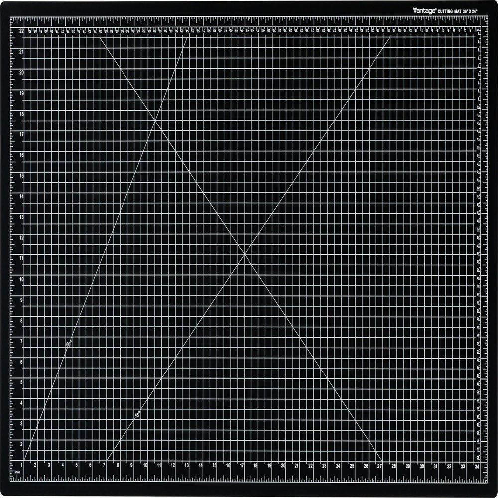 Dahle Vantage 10793 Double-Sided Premium Self-Healing Cutting Mat, 24"x36", 1/2" Grid, 5 Layers for Max Healing, Perfect for Crafts & Sewing, Black