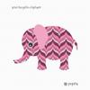 Pepita Needlepoint Canvas: Pink Bargello Elephant, 9" x 9" view 2