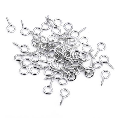 200pcs 5X10mm Small Sheep Eyes Nail Screw Jewelry Accessory Claw Nails Beaded Pendant DIY Jewelry Accessories (Color : Rhodium, Size : 5x10mm 200PCS)