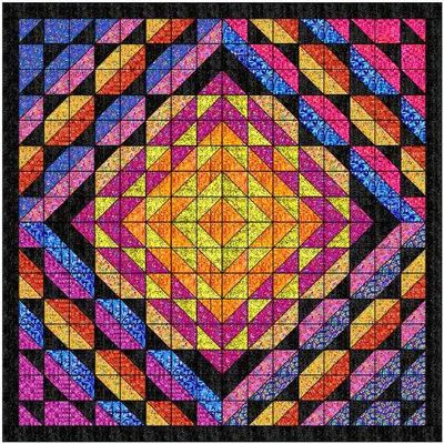 Material Maven Quilt Kit Dreamscape Queen/Precut/Ready to Sew, 90x90