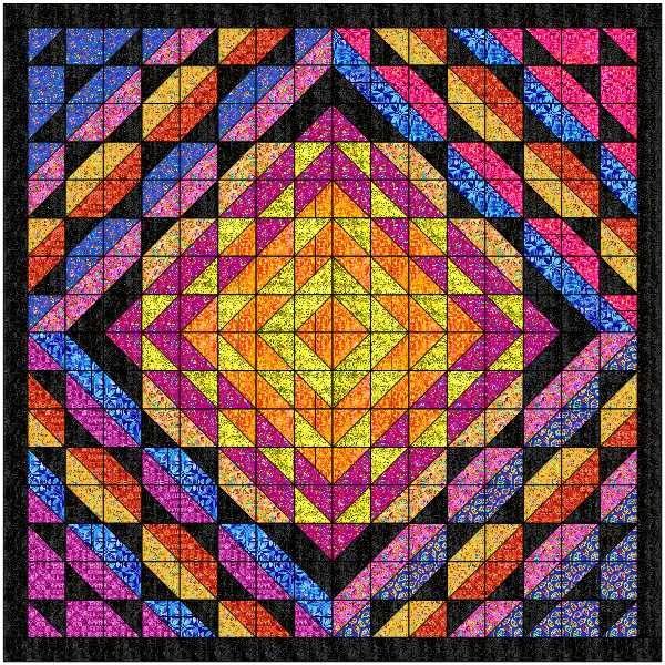 Material Maven Quilt Kit Dreamscape Queen/Precut/Ready to Sew, 90x90
