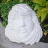 NineTribe Basics Angel with Halo Mask 9x8 Ceramic Bisque Ready to Paint Pottery, White view 1