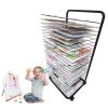 THEGA Sided Wire Drying Shelf - Steel Drying Painting Racks - Art Drying Rack for Classroom, Metal Artwork Storage Display Rack, Art Drying Rack with Wheels, for Classroom Painting Crafts Art Shelves view 3