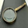 5X Handheld Magnifying Glass Lens, Antique Brass Magnifier, Fine Print Reading, Inspection, Coin & Stamp, Astrologer, Science, Low Sight Elderly, with Wooden Handle, Collectible Dcor Gift view 1