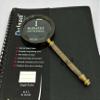 5X Handheld Magnifying Glass Lens, Antique Brass Magnifier, Fine Print Reading, Inspection, Coin & Stamp, Astrologer, Science, Low Sight Elderly, with Wooden Handle, Collectible Dcor Gift view 2