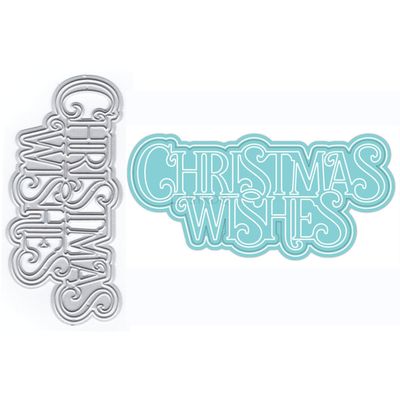 Christmas Wishes Die Cuts for Card Making, Words Metal Cutting Dies for Paper Scrapbooking, DIY Stencils for Album Party Wedding Festivals Decoration