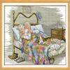 Stitchmelody Counted Cross Stitch Kits,14CT Unprinted Pattern Embroidery Set,DMC Threads Needlework Kit-Happy Couple 17.3''14.2'' view 1