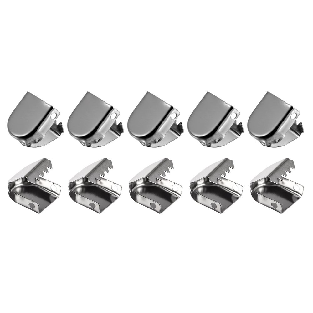 DTGN 10mmx9mm(LxW) Shoelace End Clips - 30Pack - Good for Different Shoes - Stainless Steel Elastic Shoe Laces Clip - Glossy Dark Gray