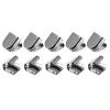 DTGN 10mmx9mm(LxW) Shoelace End Clips - 30Pack - Good for Different Shoes - Stainless Steel Elastic Shoe Laces Clip - Glossy Dark Gray view 1