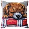 Collection D'Art CDA Stamped Cross Stitch Craft Kits Cushion Puppy 5482, 40x40cm/15.7X 15.7, DIY view 1