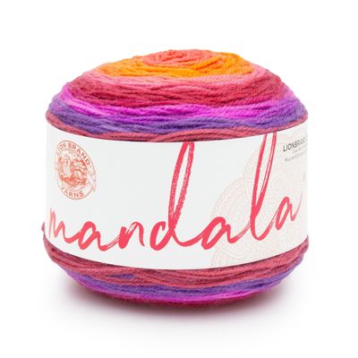 Lion Brand Yarn, Mandala DK Lightweight Yarn for Knitting, Crochet, and Crafts, Andorian, 1 Pack, Self-Striping Acrylic Fiber for Baby Blankets, Multicolor Shawls and Variegated Cardigans