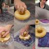 WEICIM Wet Felting Tool/Wooden Wet Felting Tool/Fulling Block, Contains 60 g Needle Felting Wool Roving Bag,Great for Working on Seams, Flat Felt, Shaping Your Felt Hats/Felted Slippers/Felt Handbag view 2