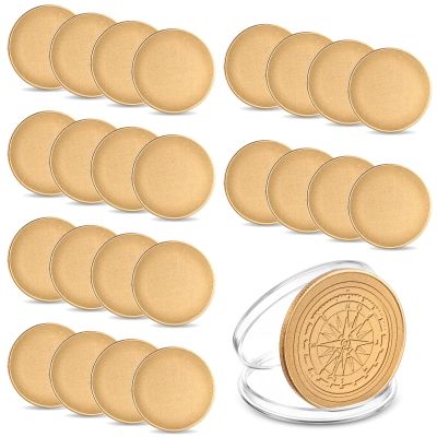 25Pcs 40mm Blank Challenge Coin Engraving Blanks Coins Threaded Edged with Acrylic Protection Box Hand Personalized DIY Craft Coin for DIY Crafts Birthday Travel Commemorative Collection, Gold