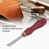 Miskall Leather Beveler, 8mm Wooden Handle Portable Lightweight DIY Leather Edge Beveler Skiver Leather Tools view 3