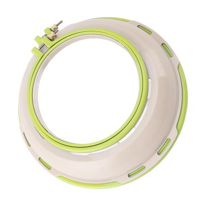 BTSEURY Double Sided Punch Needle Stand Hoop 16.5cm & 25cm, Embroidery Stand Hoop Frame for Cross Stitch & Quilting, Round Embroidery Hoop (Green)