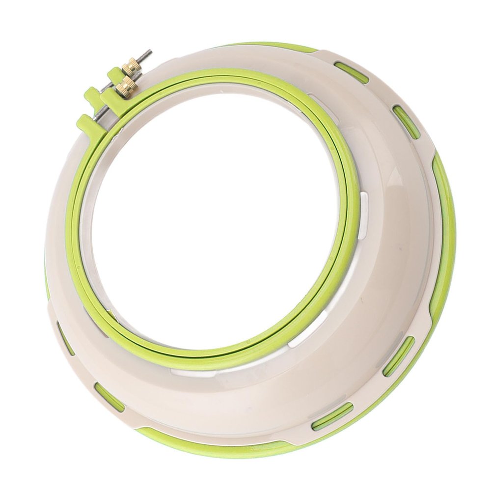 BTSEURY Double Sided Punch Needle Stand Hoop 16.5cm & 25cm, Embroidery Stand Hoop Frame for Cross Stitch & Quilting, Round Embroidery Hoop (Green)