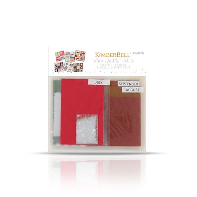 Kimberbell Mini Quilts Vol. 2 JulyDecember Embellishment Kit 15 Pc Set with Glitter, Felt, Vinyl & More for Seasonal Machine Embroidery Projects U.S. or Canada July Version