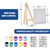 CRAFTY HAPPITOYS Mini Canvas and Easel Set with 10 Colors Acrylic Paint in Bulk Set of 12 - Kids Art Party Favors & Party Supplies - 4x4 Small Canvases for Painting with Mini Easel - Paint for Kids view 3