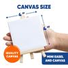 CRAFTY HAPPITOYS Mini Canvas and Easel Set with 10 Colors Acrylic Paint in Bulk Set of 12 - Kids Art Party Favors & Party Supplies - 4x4 Small Canvases for Painting with Mini Easel - Paint for Kids view 4