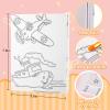 Fulmoon 48 Pcs Pre Drawn Canvas for Painting for Adults Preprinted Bulk 7.8 x 5.8 Inch Pre-Stenciled Painting Canvas Panels for DIY Party Favor Gift Activities, 12 Style view 2
