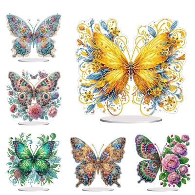 DoxQcs PVC DIY Dot Diamond Ornaments for Adults, Diamond Art Painting Home Decoration Desktop Ornaments for Home Office Decor (Single Side Dot Diamond)-#38-6PC