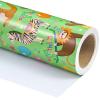 WRAPAHOLIC Animal Kids Birthday Wrapping Paper Roll - Mini Roll - 17 Inch x 33 Feet - Baby Animal Bday Design, Perfect for Birthday, Party, Holiday view 2