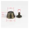 ZHUAYSEJXA 12 X 7mm Handbag Bottom Protecting Feet Nail Bucket Shape Flat Studs Screw Rivets Leather Craft Bag Purse Decor (Color : Silver) view 4