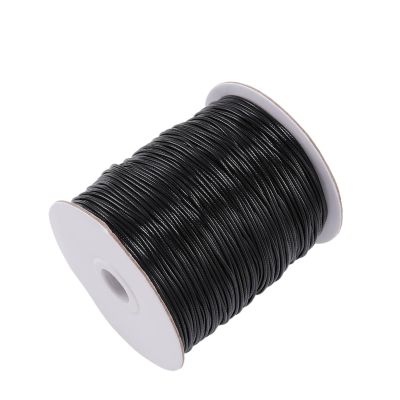 10M 0.5-2.5mm Leather Line Waxed Cord Cotton Thread String Strap Necklace Rope Bead Bracelet for DIY Jewelry Making Supplies(Color:Black,Size:0.8mm)