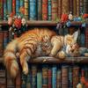 Moohue DIY Counted Stamped Cross Stitch Kits for Adults 14 Count Cross Stitch Patterns Animal cat Flowers Book Printed Cross Stitch Kits for Adults (Animal Cat Books) view 1