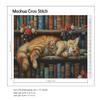 Moohue DIY Counted Stamped Cross Stitch Kits for Adults 14 Count Cross Stitch Patterns Animal cat Flowers Book Printed Cross Stitch Kits for Adults (Animal Cat Books) view 4