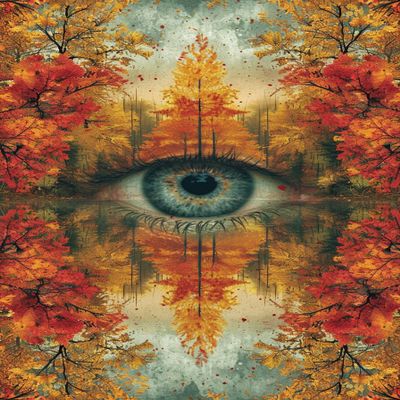 Moohue DIY Counted Stamped Cross Stitch Kits for Adults 14 Count Cross Stitch Patterns Eye Trees Printed Cross Stitch Kits for Adults (Eye Trees)