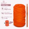 BATELO 2 Pack T-Shirt Crochet Yarn for Beginner Projects, High Elastic Thick Yarn Polyester Fabric (Purple, 400g/144yds) view 2
