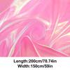 Gumney 1.6x2.2Yard Sparkle Laser Organza Tulle Fabric, Gradient Colorful Iridescent Ribbon for DIY Party Tutu Skirt Dress, Orange view 2