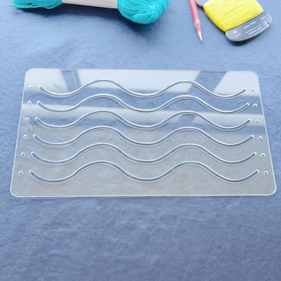 Acrylic Sashiko Stencil, Wavy Pattern for Hand Quilting and Embroidery (1.5 cm Wavy Pattern)
