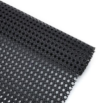 16" x 72" Plastic Cane Webbing for Basket Making, Black Synthetic Rattan Roll for Crafting, Basketry Supplies, DIY Projects