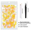 ASTARON 50g Mix Flatback Rhinestones Half Pearls for Crafts Mixed Size 3mm-10mm Flat Back Rhinestones for Crafts Flatback Pearls for Decorating Tumblers Mugs Nail Art Shoes (Yellow White Series) view 2