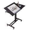 XTRYBHD Mobile Lifting Drawing Table, Drafting Table Desk Designer, Portable Drafting Table, with Wheels, Adjustable 0-45(Color:Black Legs) view 1