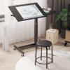 XTRYBHD Mobile Lifting Drawing Table, Drafting Table Desk Designer, Portable Drafting Table, with Wheels, Adjustable 0-45(Color:Black Legs) view 3