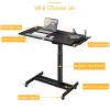 XTRYBHD Mobile Lifting Drawing Table, Drafting Table Desk Designer, Portable Drafting Table, with Wheels, Adjustable 0-45(Color:Black Legs) view 4