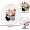 WEENEO Black Cat Embroidery Kit for Beginners Floral Plant Needlepoint Kit for Adults Cross Stitch Starter Kit with Embroidery Hoop Needles,Threads and Stamped Embroidery Patterns,3 Embroidery Set view 3